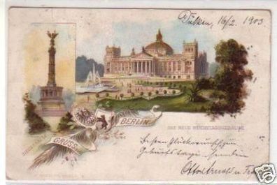 01255 Ak Lithographie Gruss aus Berlin 1903