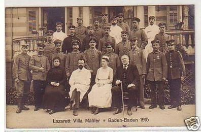 04450 Ak Baden-Baden Lazarett Villa Mahler 1915