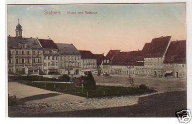 05519 Ak Stolpen Markt mit Rathaus 1911