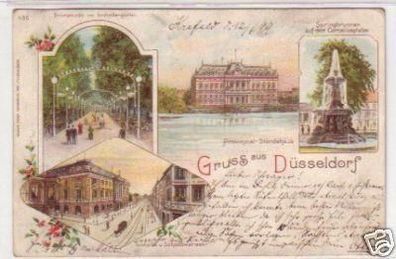 05662 Ak Lithographie Gruss vom Düsseldorf 1899