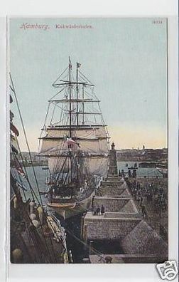 08614 Ak Hamburg Kuhwärderhafen mit Segelschiff um 1910