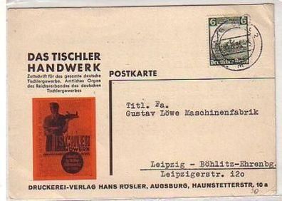 08934 Reklame Ak Druckerei Verlag Augsburg 1935