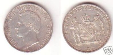 1 Bergbautaler Silber Münze Sachsen Johann 1867 B (MU0869)