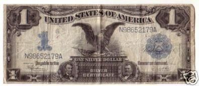 1 Dollar Banknote USA Adler mit Flagge Serie 1899
