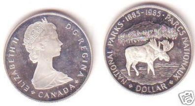 1 Dollar Silber Münze Kanada 1885-1985 Elch