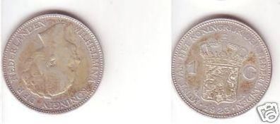 1 Gulden Silber Münze Niederlande 1923