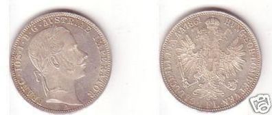 1 Gulden Silber Münze Österreich 1861 A