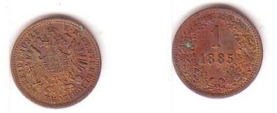 1 Kreuzer Kupfer Münze Österreich 1885