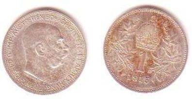 1 Krone Silber Münze Österreich 1915 Franz Josef