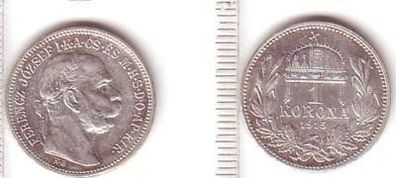 1 Krone Silber Münze Ungarn 1915 Franz Joseph