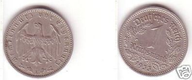 1 Mark Nickel Münze Deutsches Reich 1933 E Jäger 354