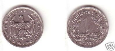 1 Mark Nickel Münze Deutsches Reich 1937 F Jäger 354