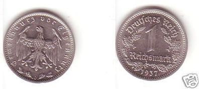 1 Mark Nickel Münze Deutsches Reich 1937 G Jäger 354