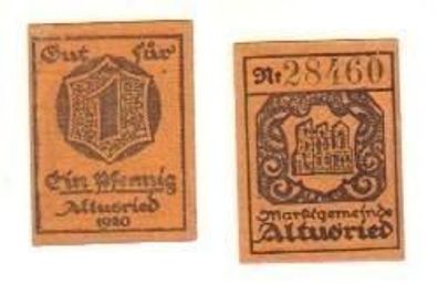 1 Pfennig Banknote Notgeld Marktgemeinde Altusried 1920
