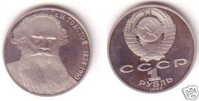 1 Rubel Münze Sowjetunion 1988, 1828-1910 Tolstoi