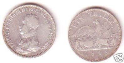1 Taler Silber Münze Preussen Fr. Wilhelm III 1818 A (MU0830)