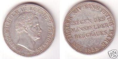 1 Taler Silber Münze Preussen Mansfelder Bergbau 1838 A (MU9350)