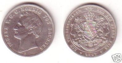 1 Vereinstaler Silber Münze Sachsen Johann 1867 B (MU0957)