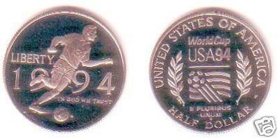 1/2 Dollar Silber Münze USA 1994 Fussball WM USA