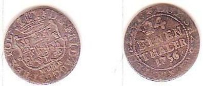 1/24 Taler Silber Münze Sachsen 1756 FWoF