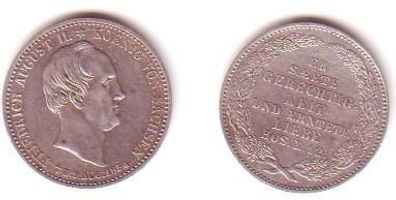 1/3 Taler Silber Münze Sachsen Friedrich August II 1854 (MU0918)