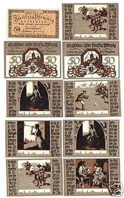 10 Banknoten Notgeld der Stadt Delitzsch 1919-21