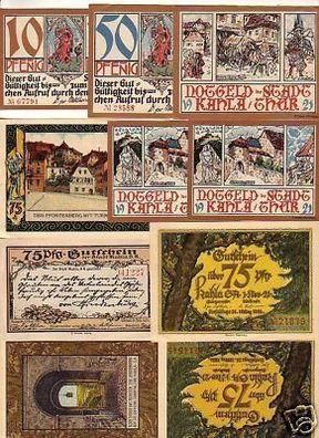 10 Banknoten Notgeld der Stadt Kahla in Thüringen 1921