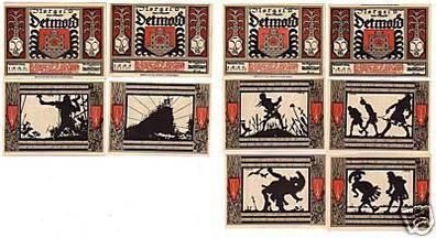 10 Banknoten Notgeld Stadt Detmold 1920
