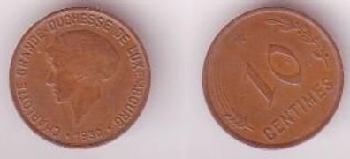10 Centimes Kupfer Münze Luxemburg 1930