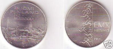 10 Markkaa Silber Münze Finnland 1971 EM Helsinki
