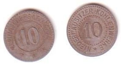 10 Pfennig Notgeld Münze Niederlausitzer Kohlenwerke