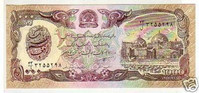 1000 Afganis Banknote Afganistan kassenfrisch