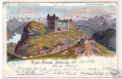 11266 Künstler Ak Rigi Kulm 1800 Meter über d. Meer 1902