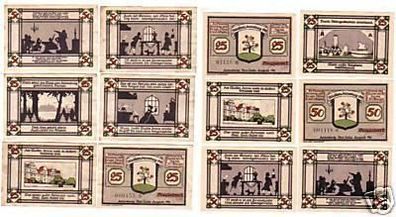 12 Banknoten Notgeld der Gemeinde Annaburg 1921