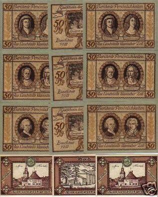 12 Banknoten Notgeld der Stadt Bad Lauchstedt 1921