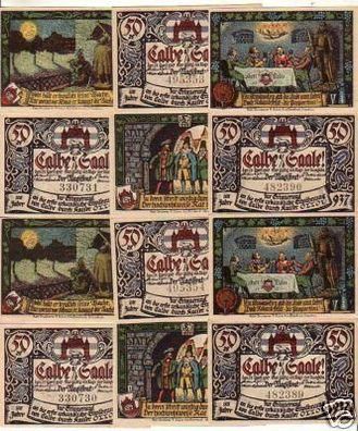 12 Banknoten Notgeld der Stadt Calbe an der Saale 1917