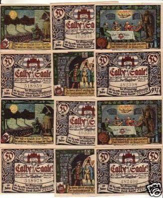 12 Banknoten Notgeld der Stadt Calbe an der Saale 1917