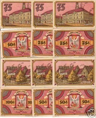 12 Banknoten Notgeld der Stadt Oels in Schlesien um1921