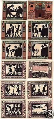 12 Banknoten Notgeld Stadt Glauchau 1921