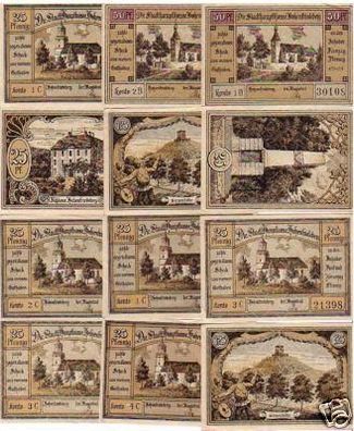 12 Banknoten Notgeld Stadthauptkasse Hohenfriedeberg