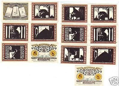 13 Banknoten Notgeld der Gemeinde Rossla 1921