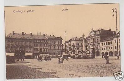 13164 Ak Rumburg in Böhmen Markt um 1920