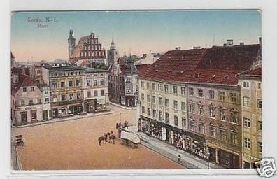14558 Ak Sorau Niederlausitz Markt um 1920