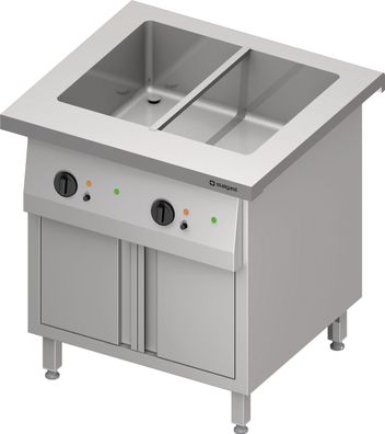 Bain-Marie-Station "Free Flow" mit einem Becken 2x GN1/1, Wärmeschrank und Flügelt