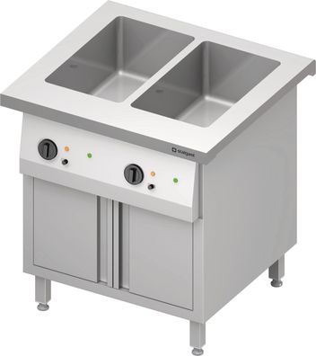 Bain-Marie-Station "Free Flow" 2x GN1/1-Becken, mit Flügeltüren, 799x750x880 mm