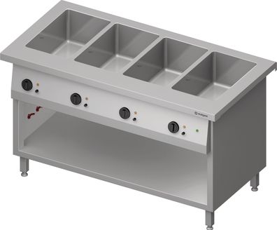 Stalgast Bain-Marie-Station Free Flow 4x GN11-Becken, 1465x750x880 mm Edelstahlabd