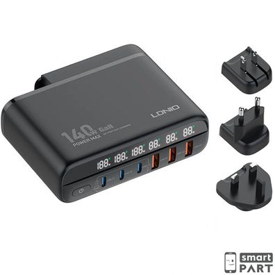 140W GaN Desktop Ladegerät USB|Typ-C Netzteil Adapter Fast Charger 6-Fach Ports