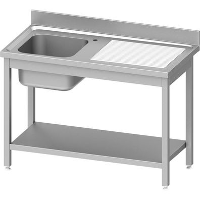 Stalgast Spültisch ECO mit Grundboden 1000x700x850 mm, mit einem Becken links,