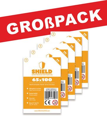 Shield 7 - (100er Großpack) 100 Super Premium Kartenhüllen für Kartengröße 65 x