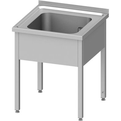 Stalgast Spültisch ohne Grundboden 700x700x850 mm, mit einem Becken mit Aufkantung